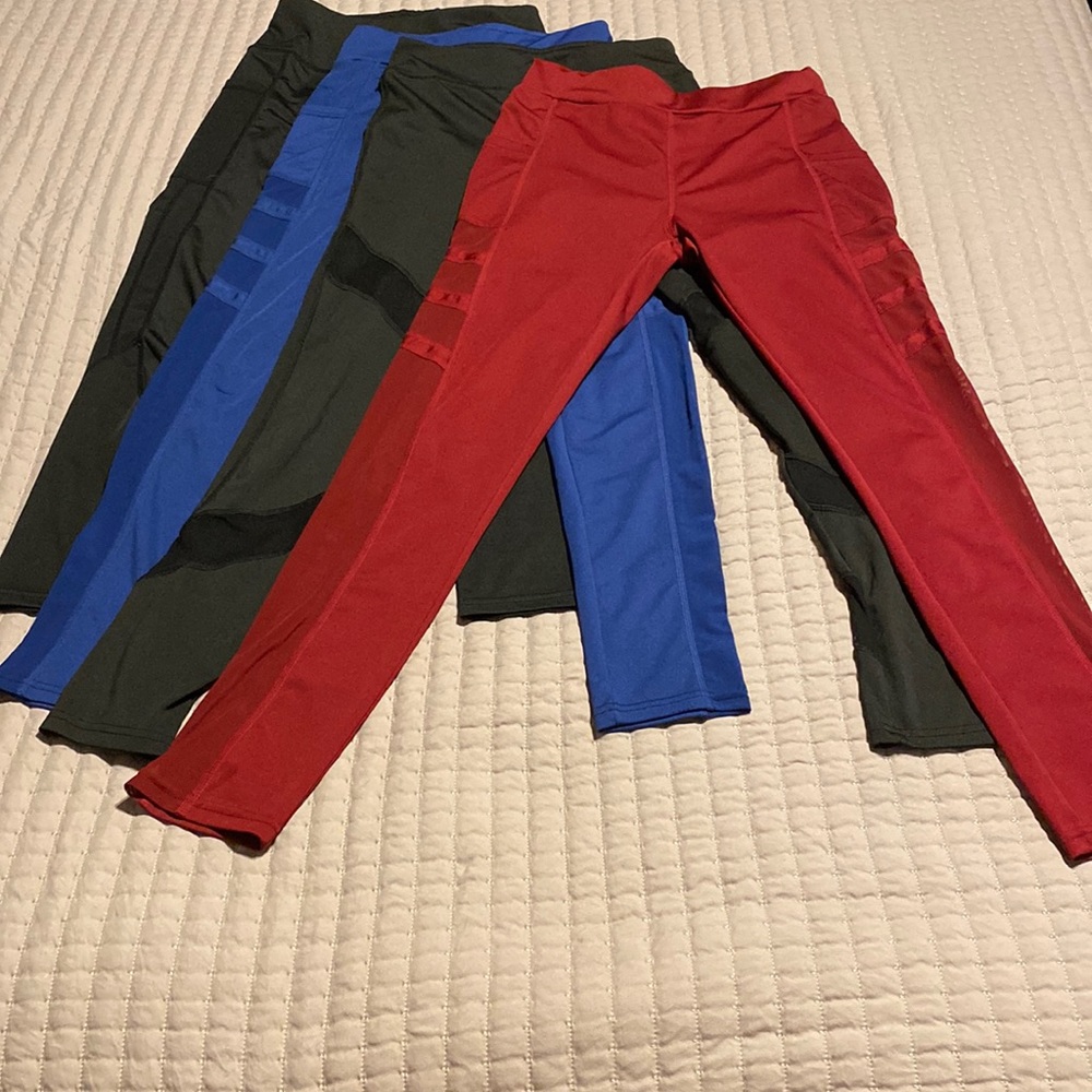 4 Lemite Athletic Leggings with See Through Leg Strips
